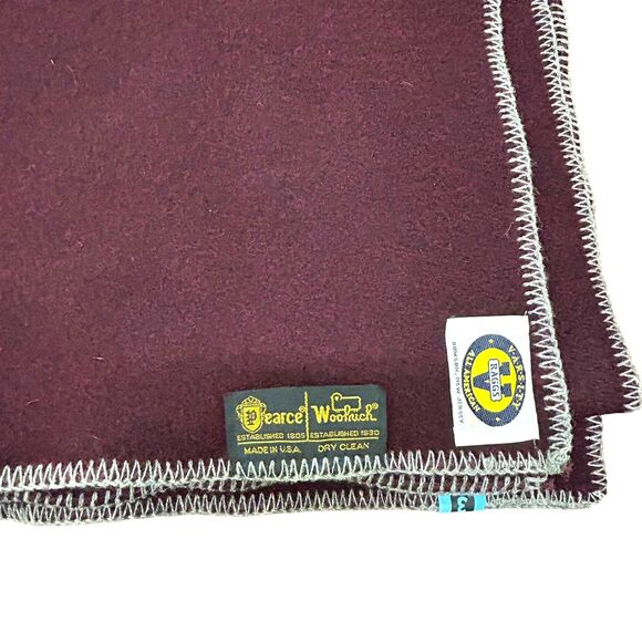 Vintage Pearce Woolrich Wool Blanket Stadium Camp Throw Varsity Maroon Carolina - Picture 3 of 13